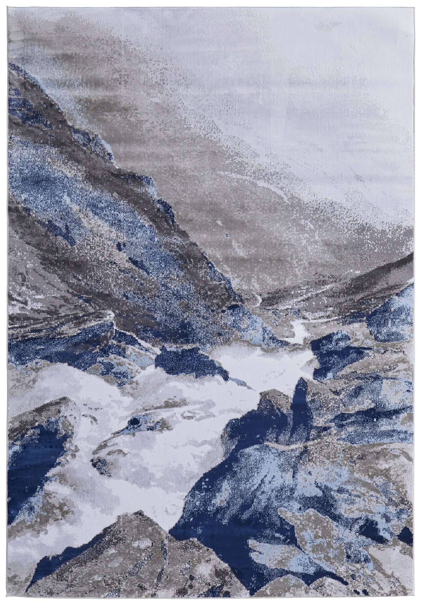 Gaspar Modern/Industrial/Country Abstract/Watercolor Blue/Gray/White - Feizy Rug