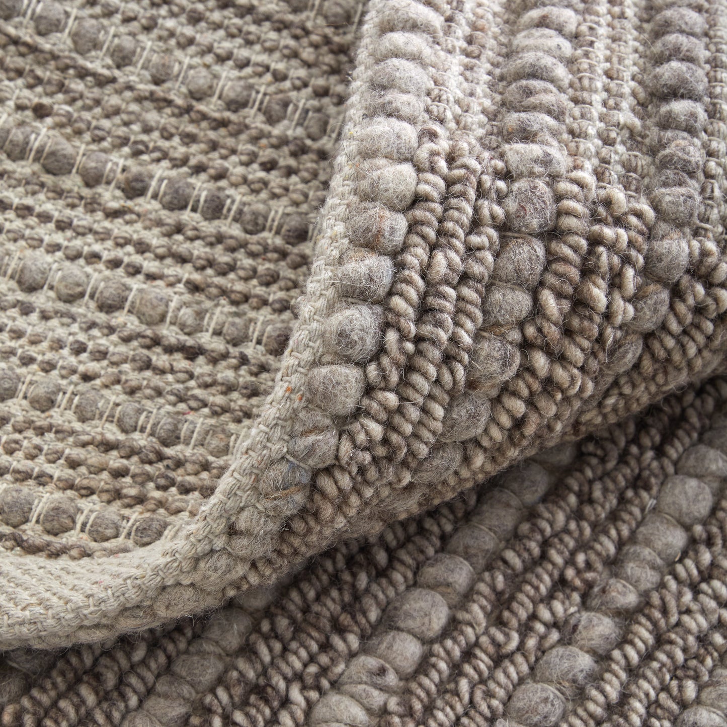 Herrick Modern/Casual Solid/Stripes Taupe/Ivory/Brown - Feizy Rug
