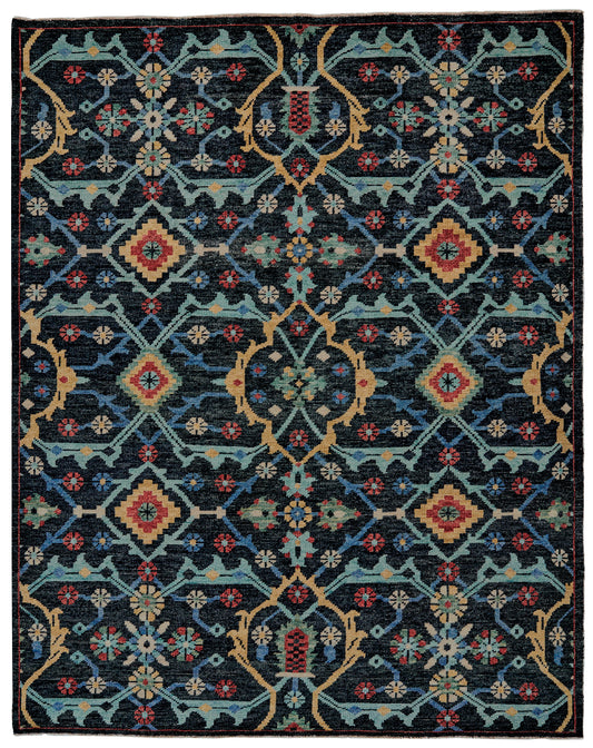 Piraj Traditional/Classic/Vintage Geometric/Medallion/Distressed Blue/Yellow/Red - Feizy Rug