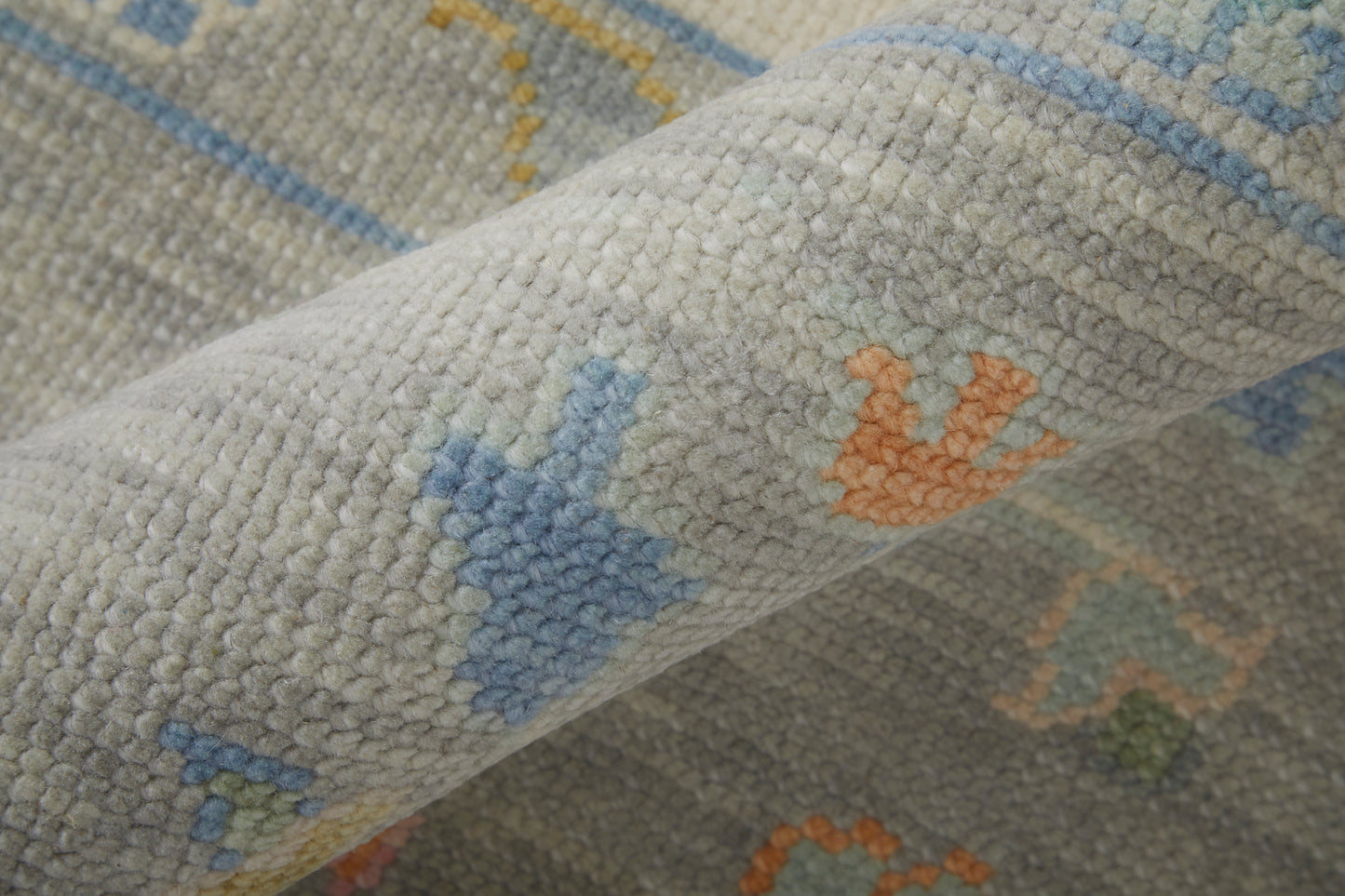 Karina Transitional/Bohemian & Eclectic/Craftsman Floral & Botanical/Bordered/Medallion Ivory/Orange/Blue - Feizy Rug