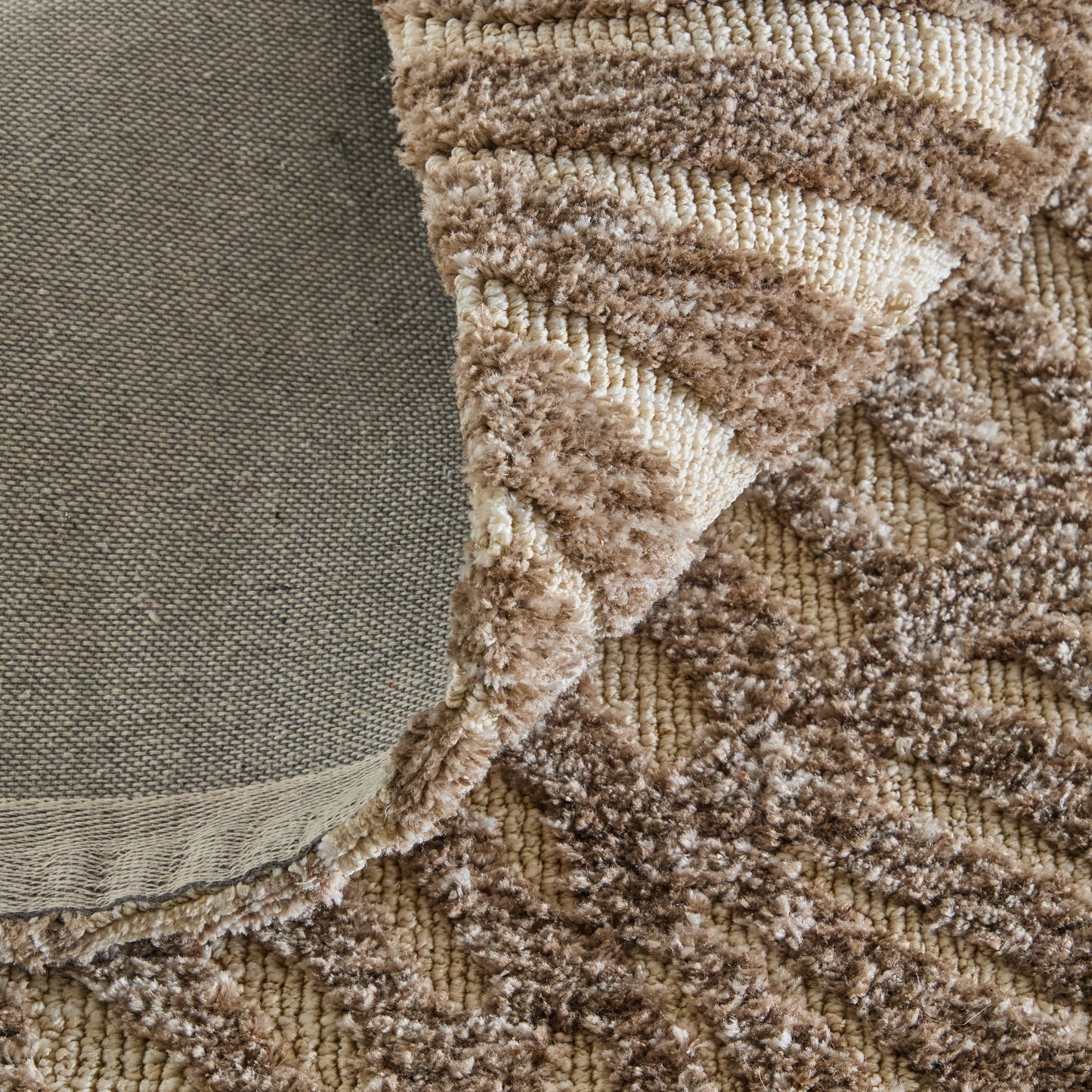Colton Modern/Bohemian & Eclectic Animal Print/Chevron Taupe/Tan - Feizy Rug