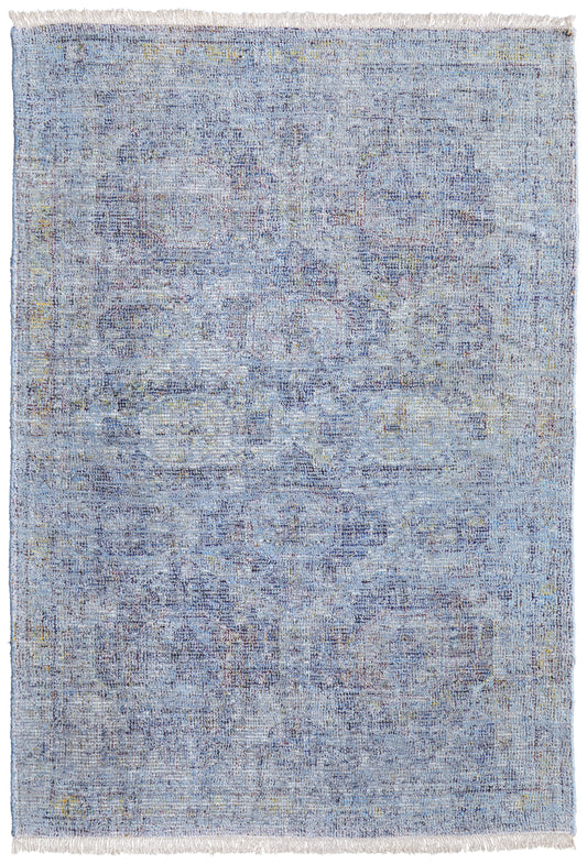 Caldwell Transitional/Bohemian & Eclectic Blue/Ivory Area Rug