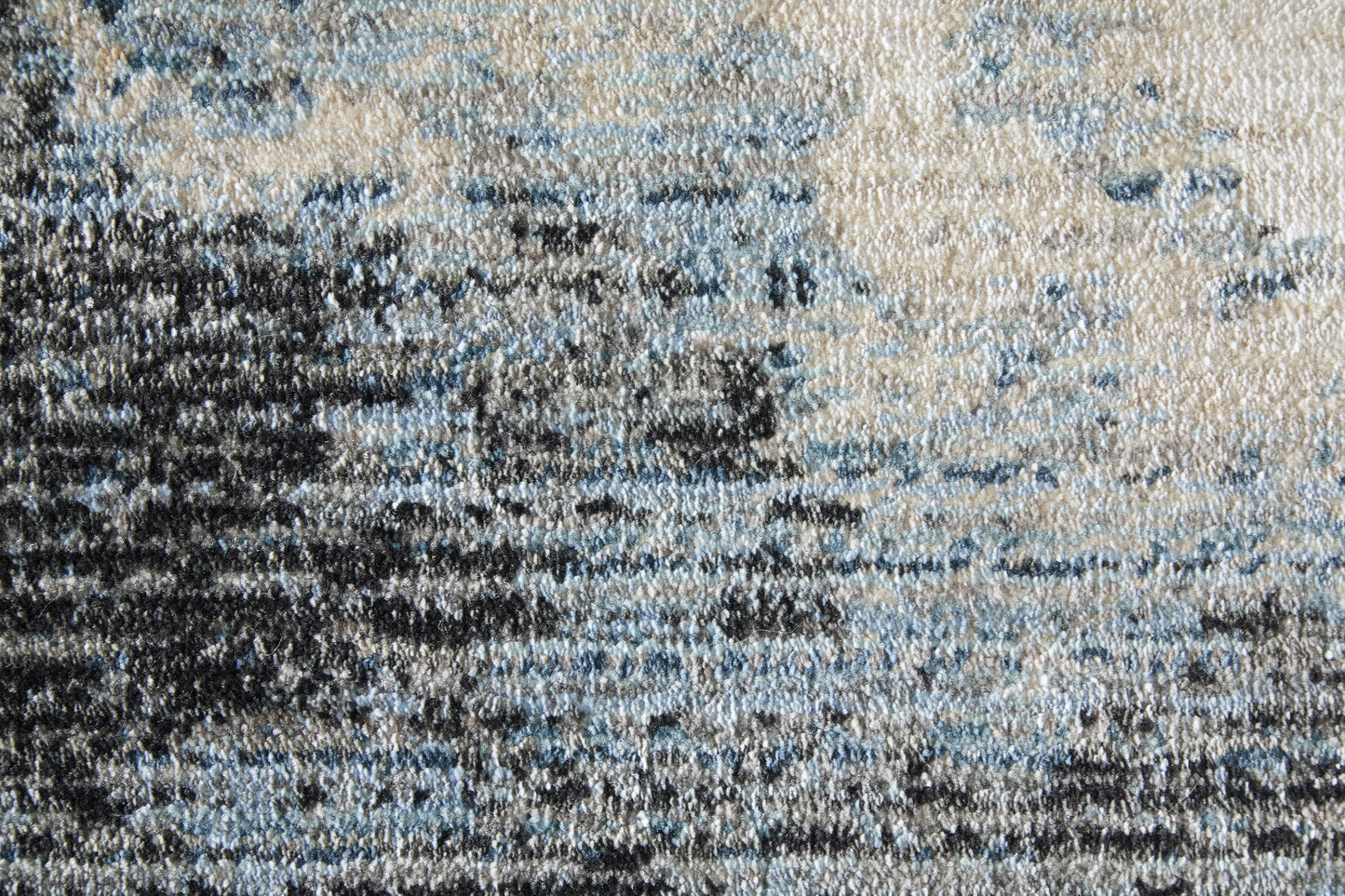 Sonora Modern/Industrial Abstract/Watercolor/Distressed Blue/Ivory/Tan - Feizy Rug