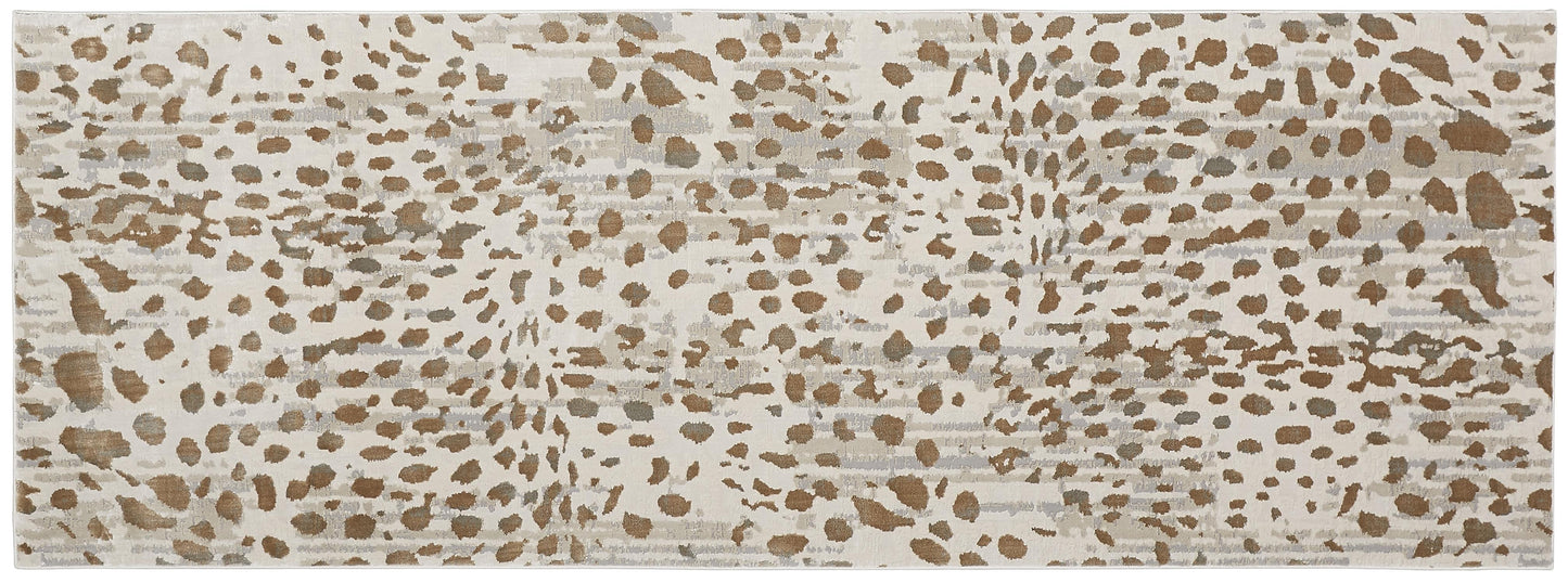 Waldor Modern/Casual/Luxury & Glam Animal Print/Polka Dots/Abstract Brown/Ivory/Tan - Feizy Rug