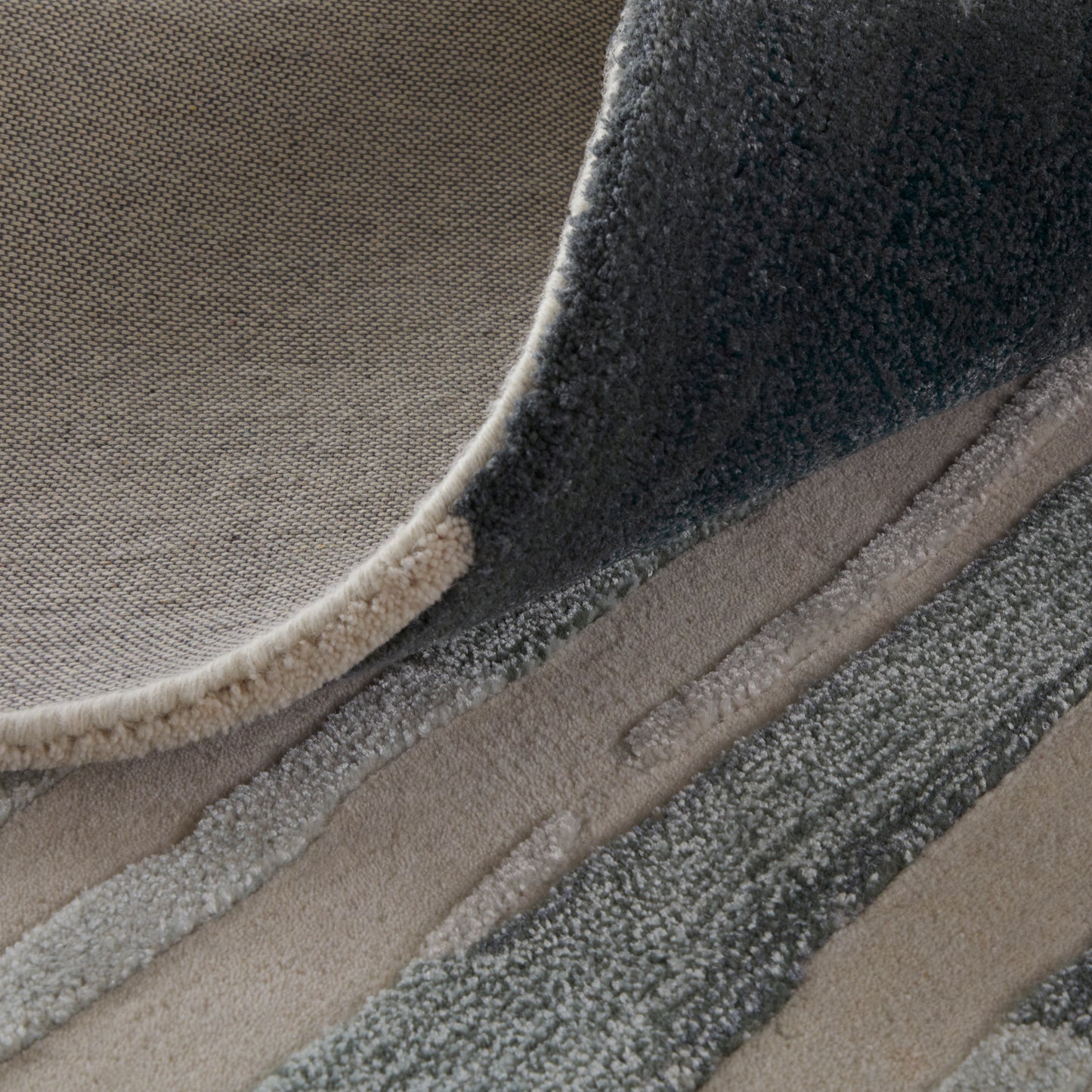 Anya Transitional/Industrial/Casual Abstract/Watercolor Ivory/Blue/Gray - Feizy Rug