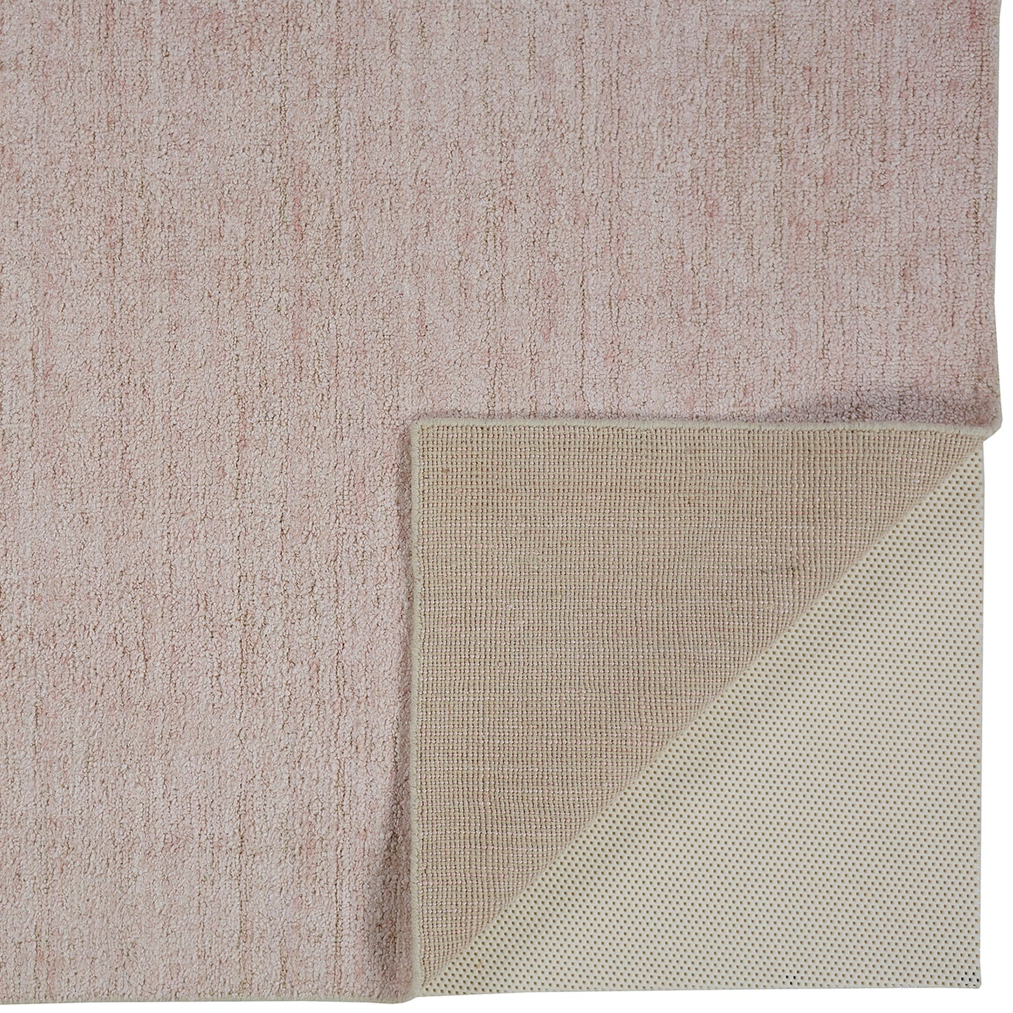 Delino Transitional/Casual/Industrial Solid Pink/Ivory - Feizy Rug