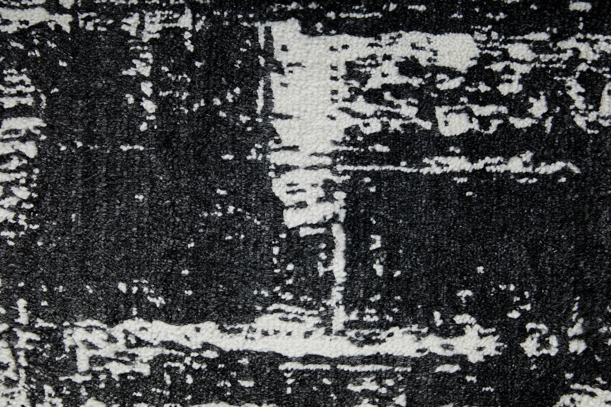 Coda Modern/Industrial/Global Abstract/Watercolor Black/White 8929 - Feizy Rug