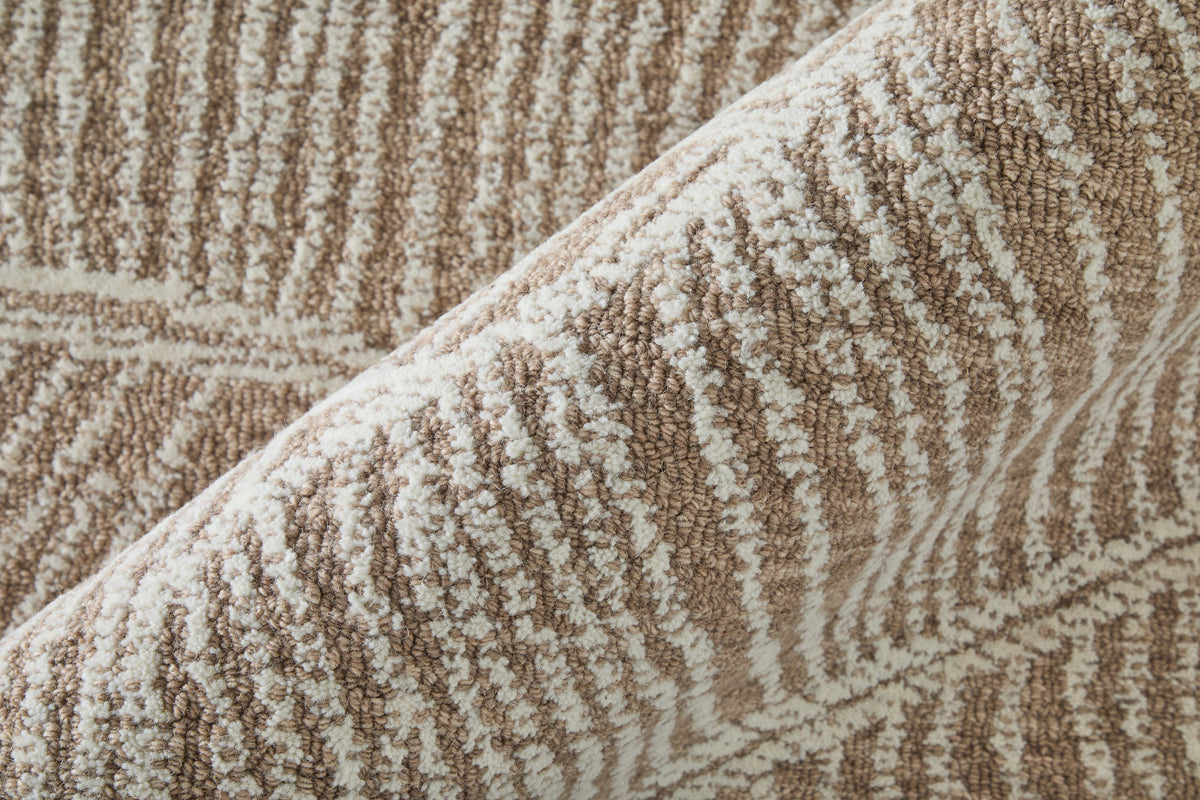 Winston Modern/Nautical & Coastal Floral & Botanical/Bordered/Abstract Taupe/Ivory - Feizy Rug