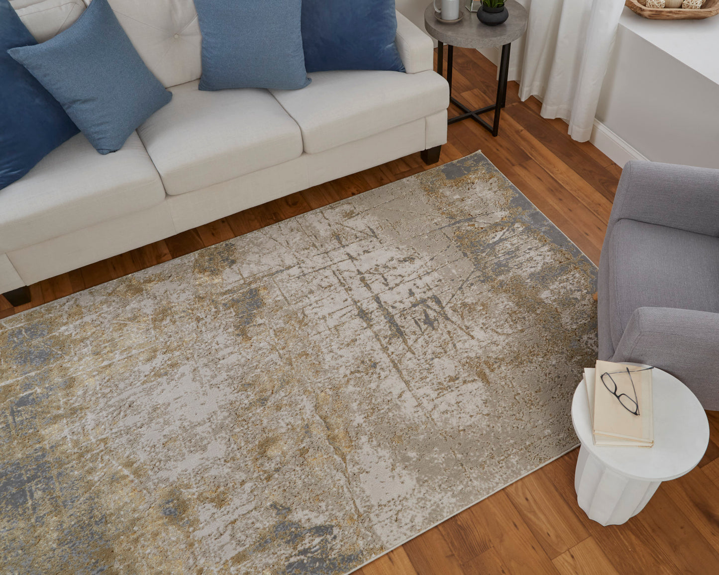 Aura Modern/Luxury & Glam/Bohemian & Eclectic Ivory/Brown/Gray Accent Rug