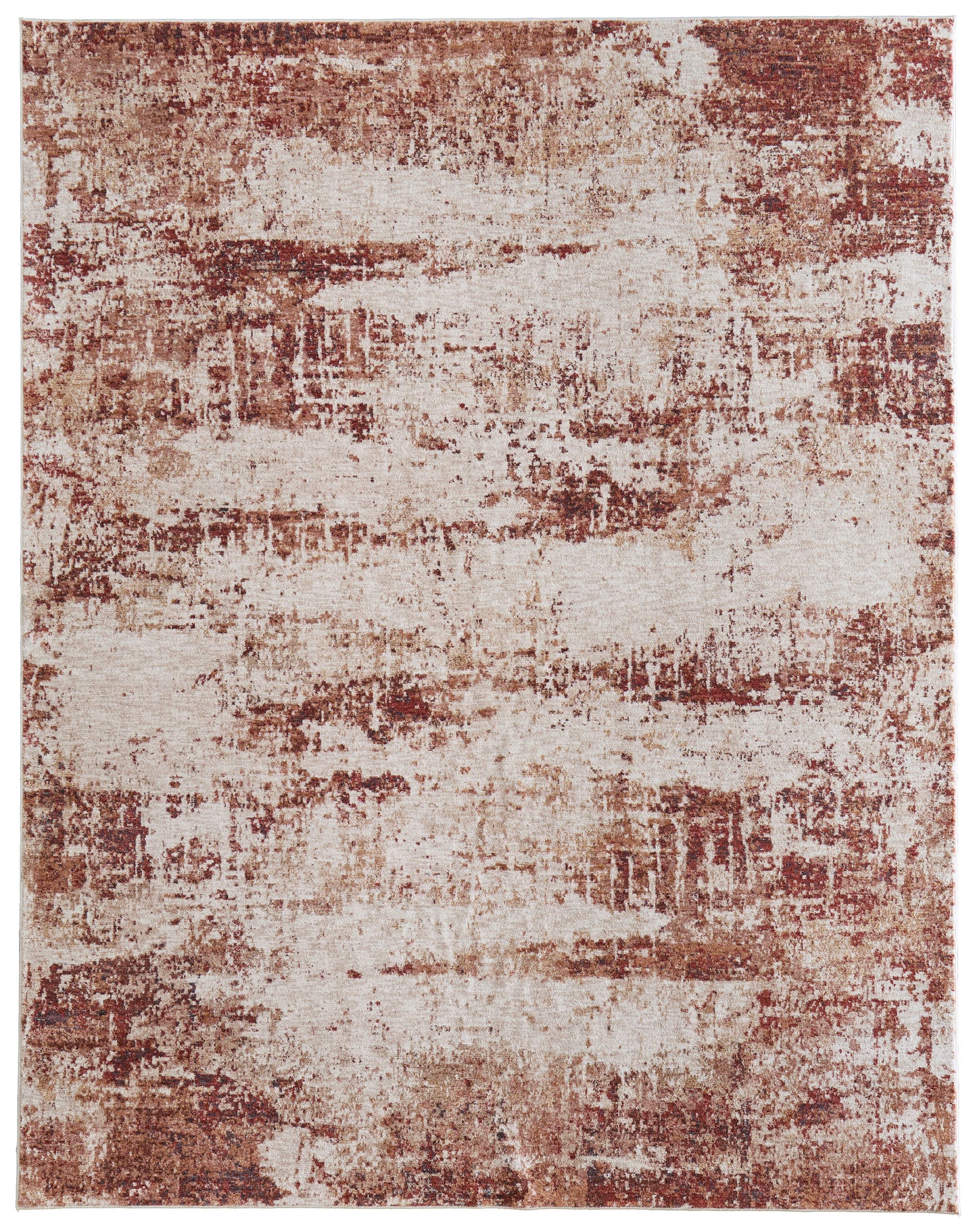 Pearson Modern/Industrial Abstract/Watercolor Ivory/Red/Tan - Feizy Rug