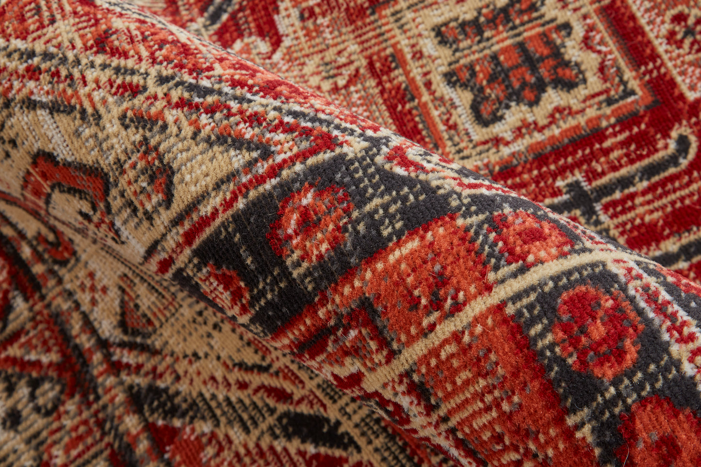 Nolan Transitional/Southwestern/Rustic Southwestern/Bordered/Distressed Red/Tan/Black - Feizy Rug