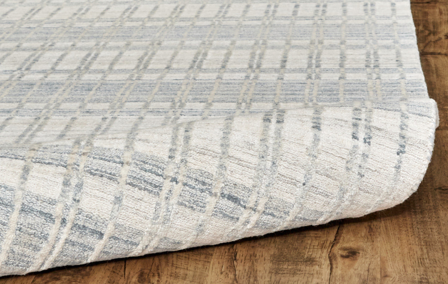 Odell Transitional/Casual Geometric/Stripes Ivory/Blue - Feizy Rug