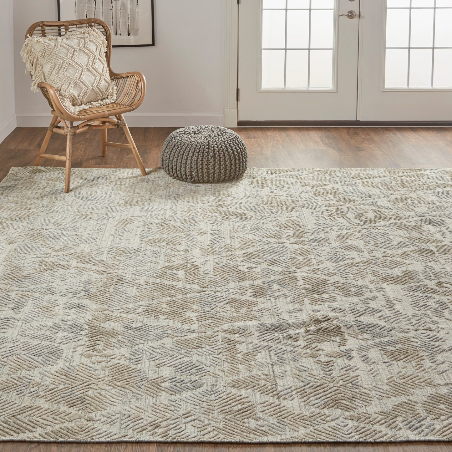 Elias Modern/Casual Gray/Taupe Runner