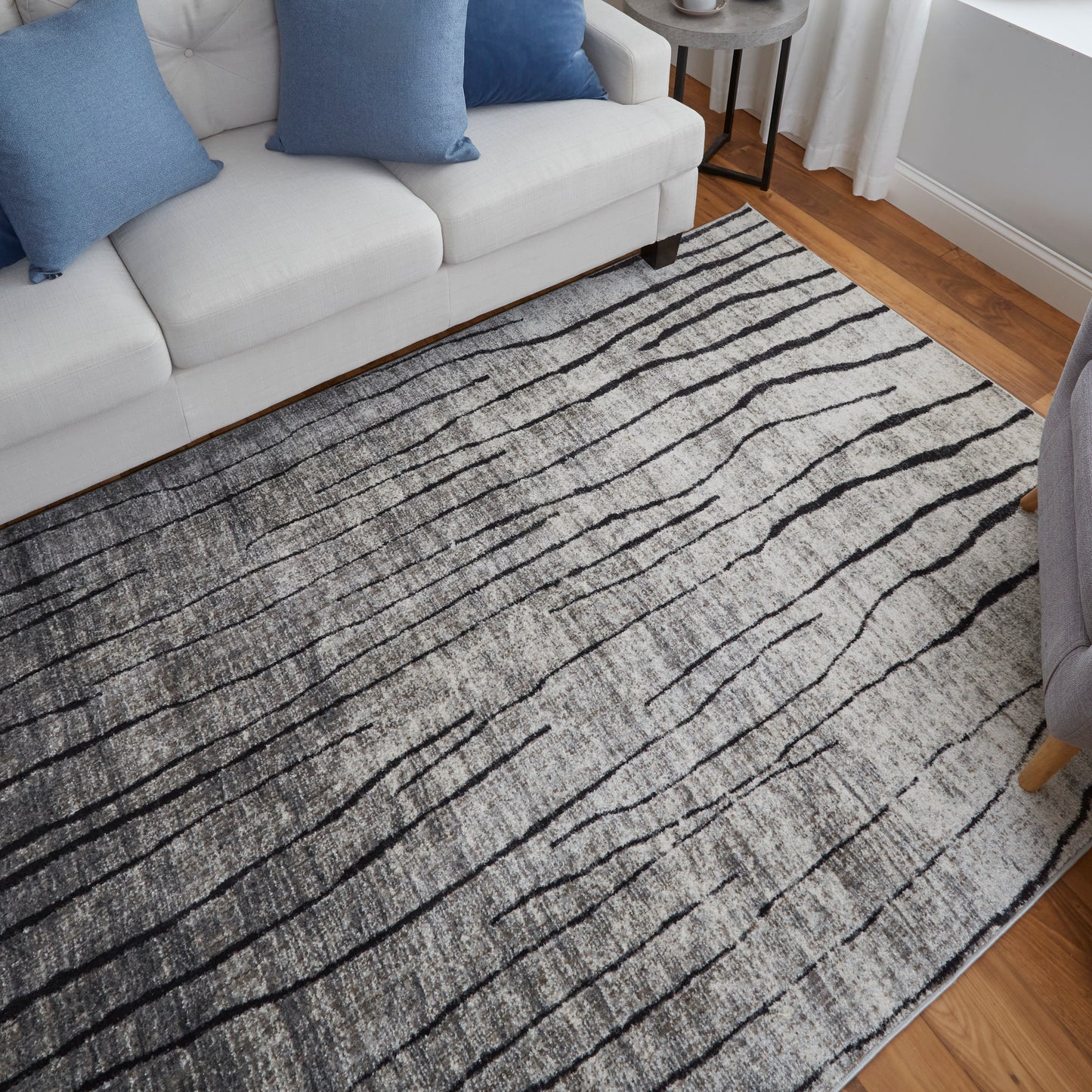 Kano Transitional/Industrial/Casual Gray/Black/Taupe Area Rug