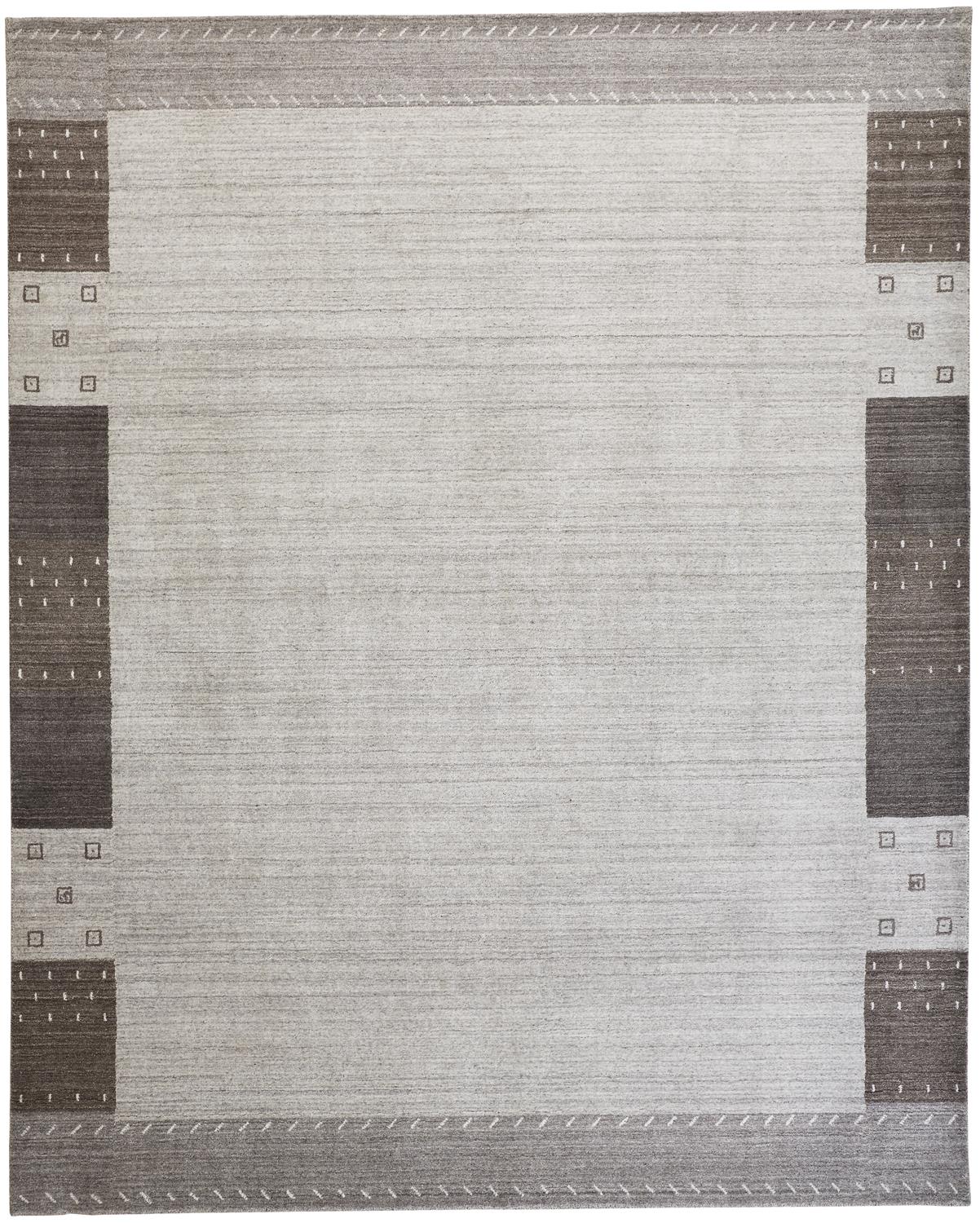 Legacy Transitional/Rustic/Casual Bordered/Patchwork Gray/Silver/Black - Feizy Rug
