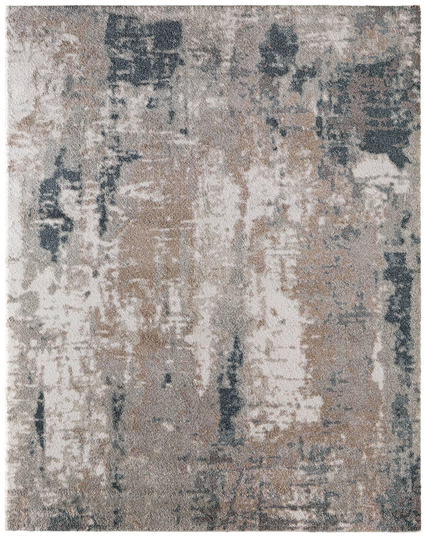 Richmond Modern/Industrial Abstract/Distressed Gray/White/Blue - Feizy Rug
