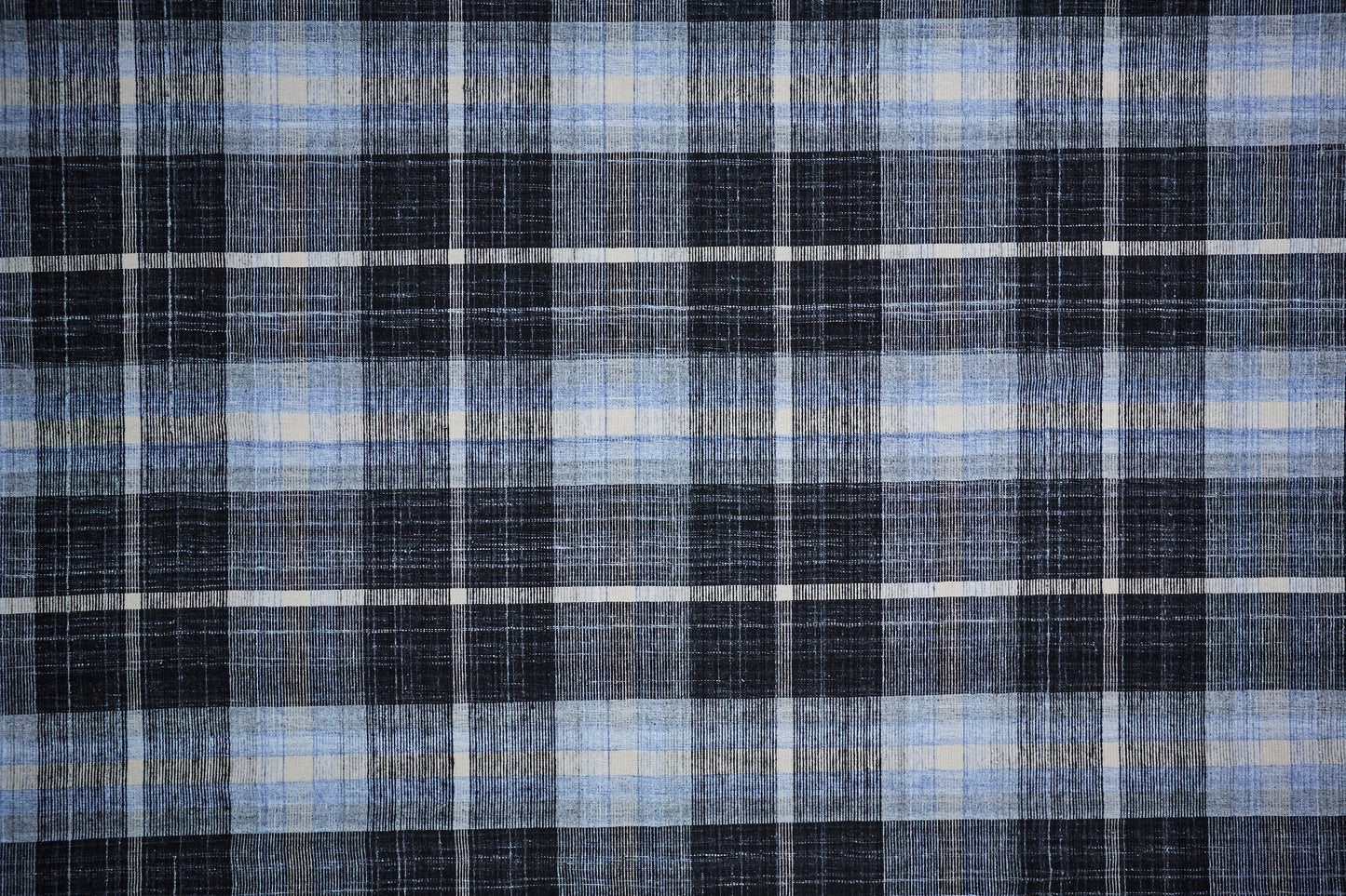 Crosby Transitional/Rustic Plaid Black/Blue/White - Feizy Rug
