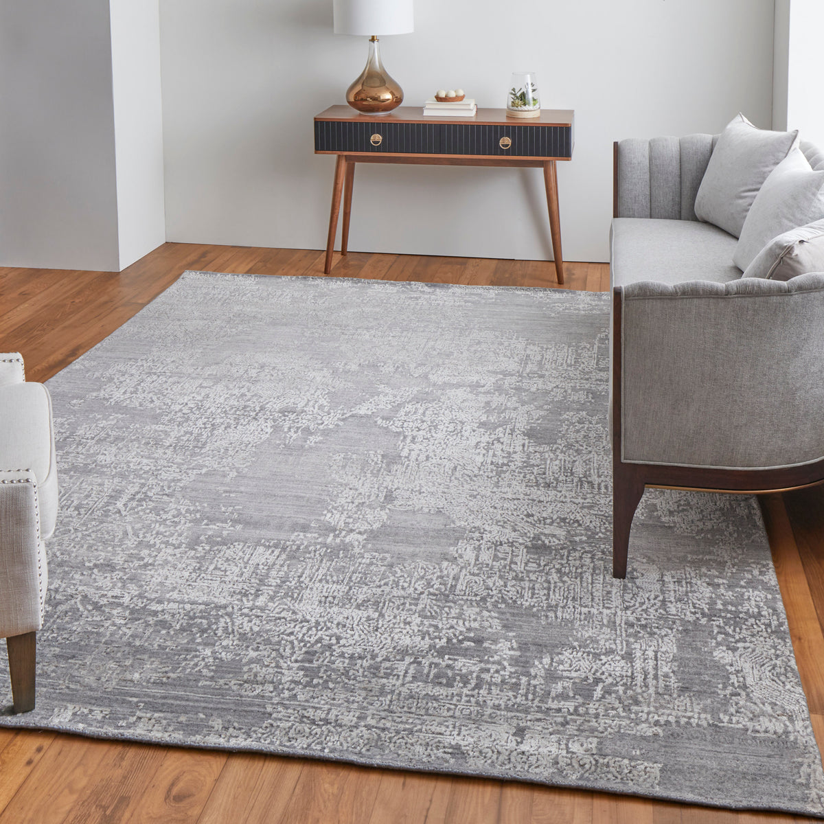Eastfield Modern/Casual Abstract/Distressed Gray 6989 - Feizy Rug