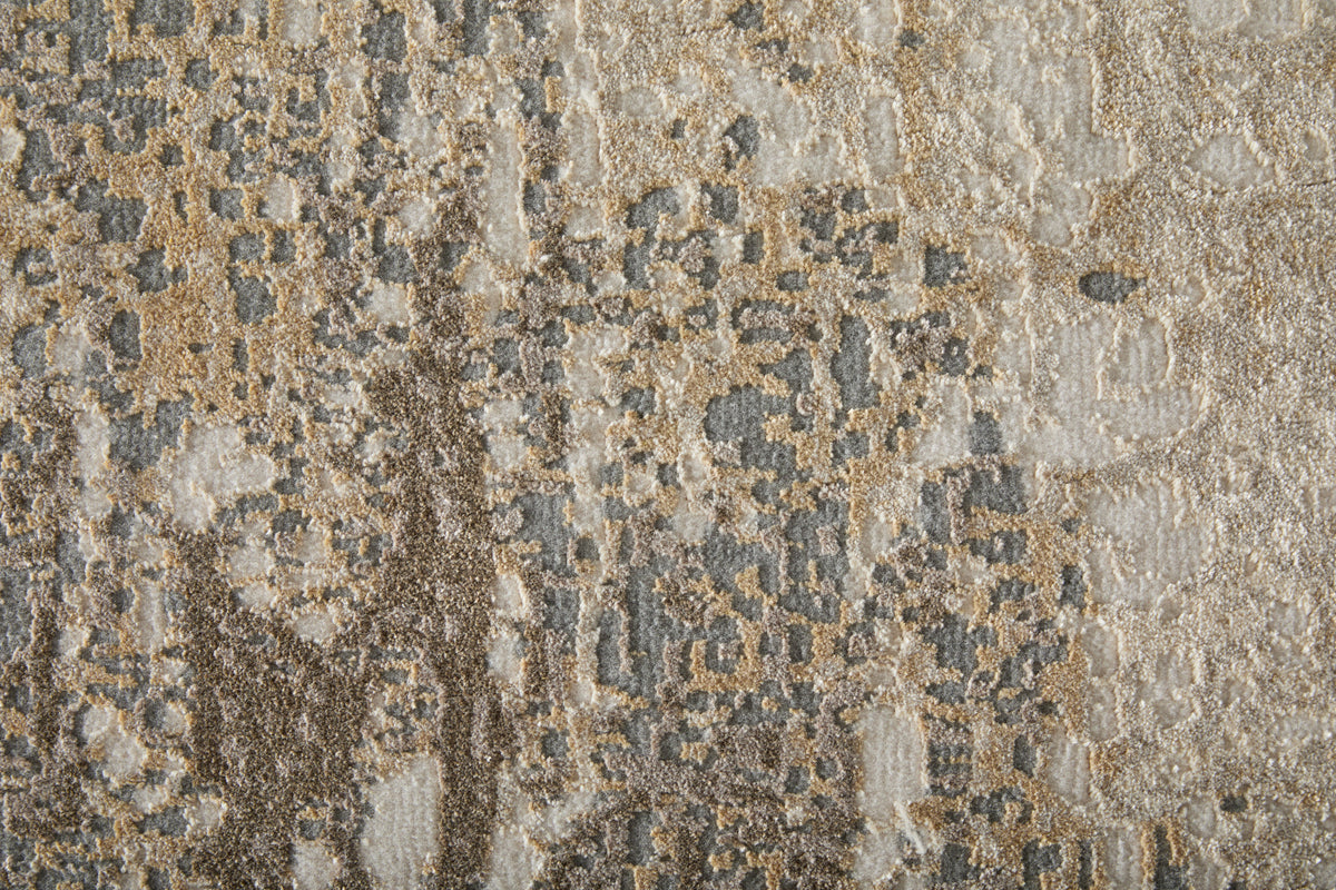 Parker Transitional/Casual Abstract Tan/Ivory/Brown 3701 - Feizy Rug
