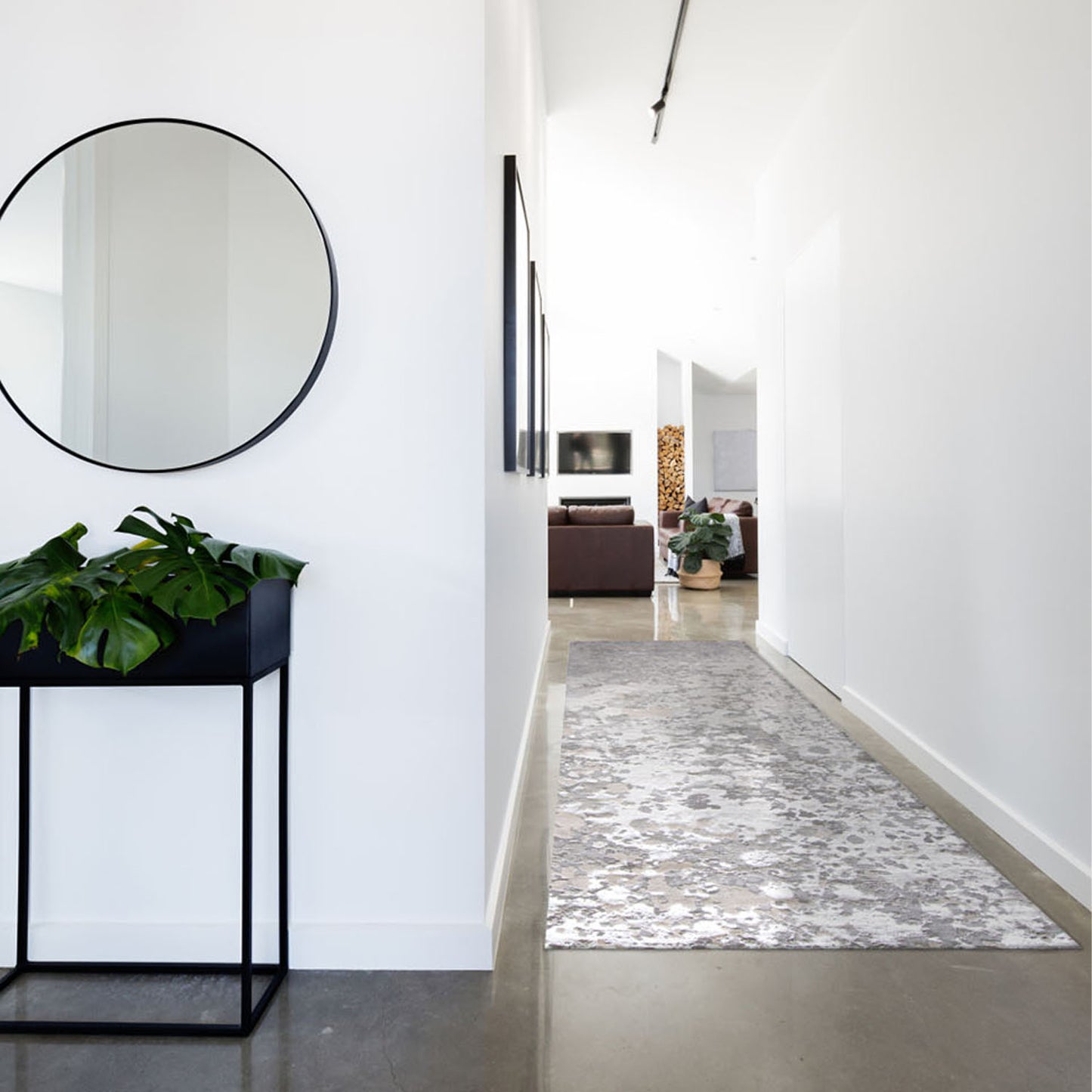 Micah Modern/Industrial/Luxury & Glam Abstract/Watercolor Silver/Gray/White - Feizy Rug