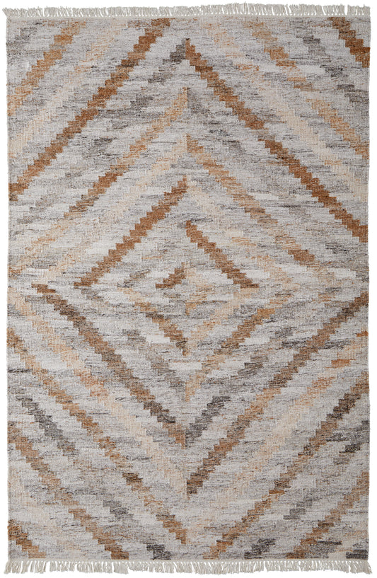 Beckett Transitional/Farmhouse/Bohemian & Eclectic Geometric/Diamond Ivory/Gray/Tan - Feizy Rug