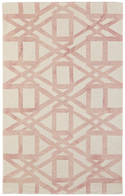 Lorrain Modern/Mid-Century Modern/Luxury & Glam Ivory/Pink/Tan Area Rug