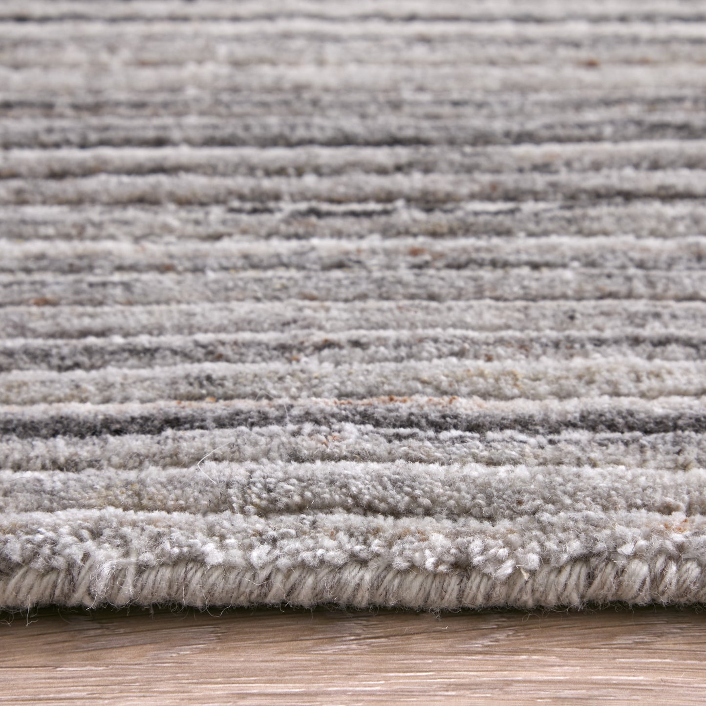 Lakewood Modern/Casual Solid/Distressed/Stripes Gray/Black/Brown - Feizy Rug