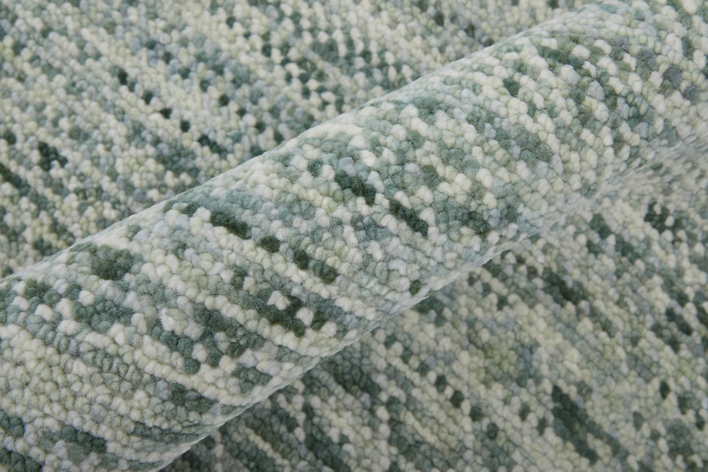 Branson Transitional/Casual/Scandinavian Solid/Geometric Green/Ivory - Feizy Rug
