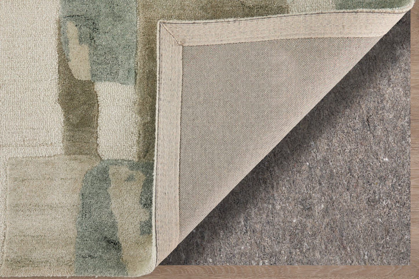 Kendall Modern/Bohemian & Eclectic Abstract/Watercolor Green/Brown/Ivory - Feizy Rug