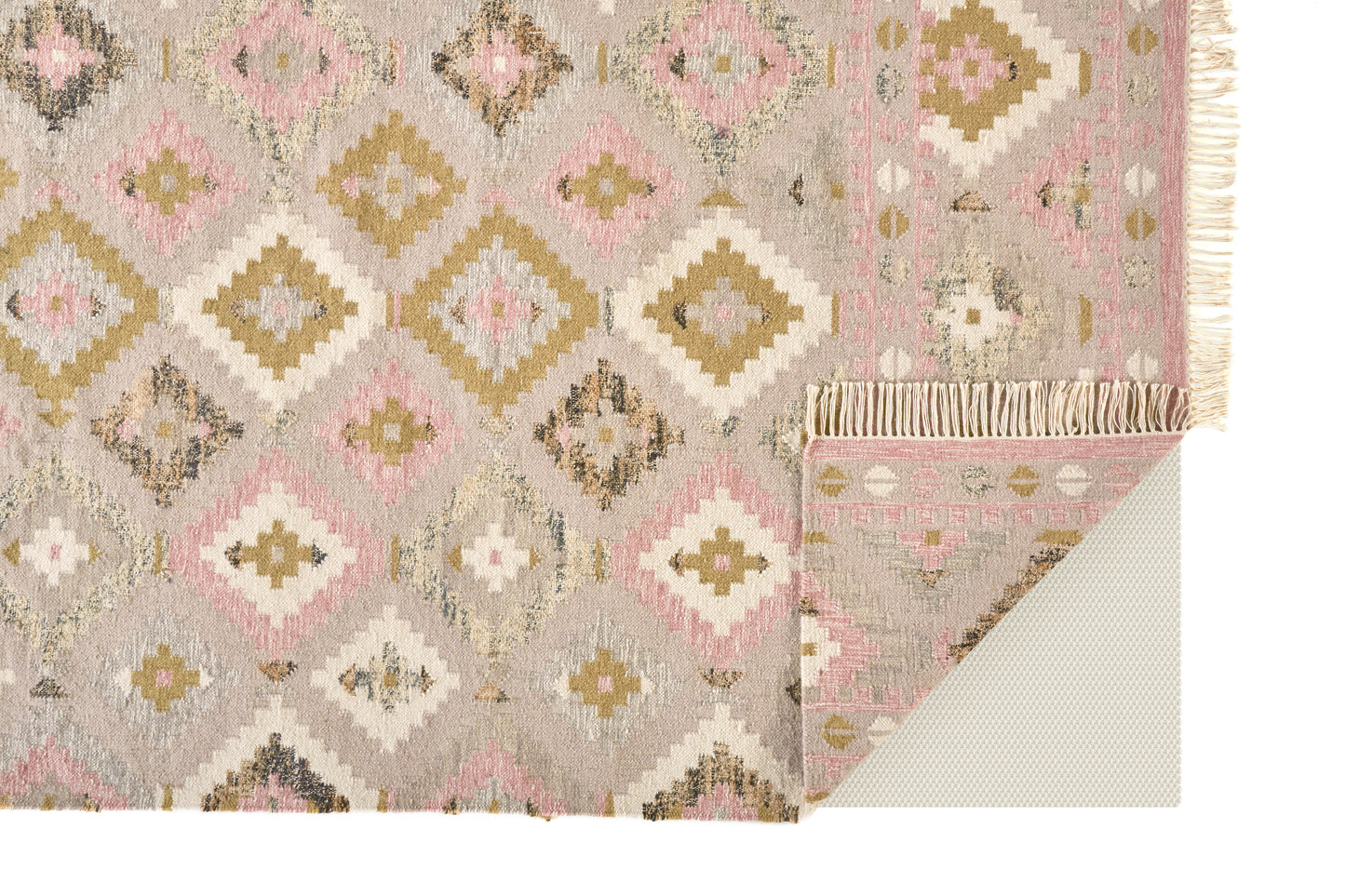 Savona III Transitional/Bohemian & Eclectic Diamond Pink/Gold/Taupe - Feizy Rug