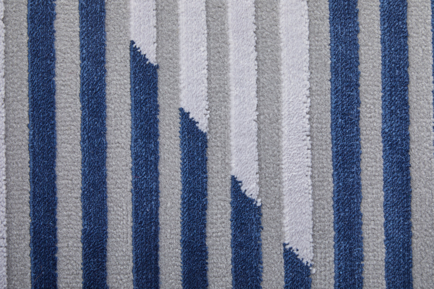 Marigold Modern/Mid-Century Modern/Industrial Geometric/Gradient & Ombre/Herringbone Blue/Gray/White - Feizy Rug