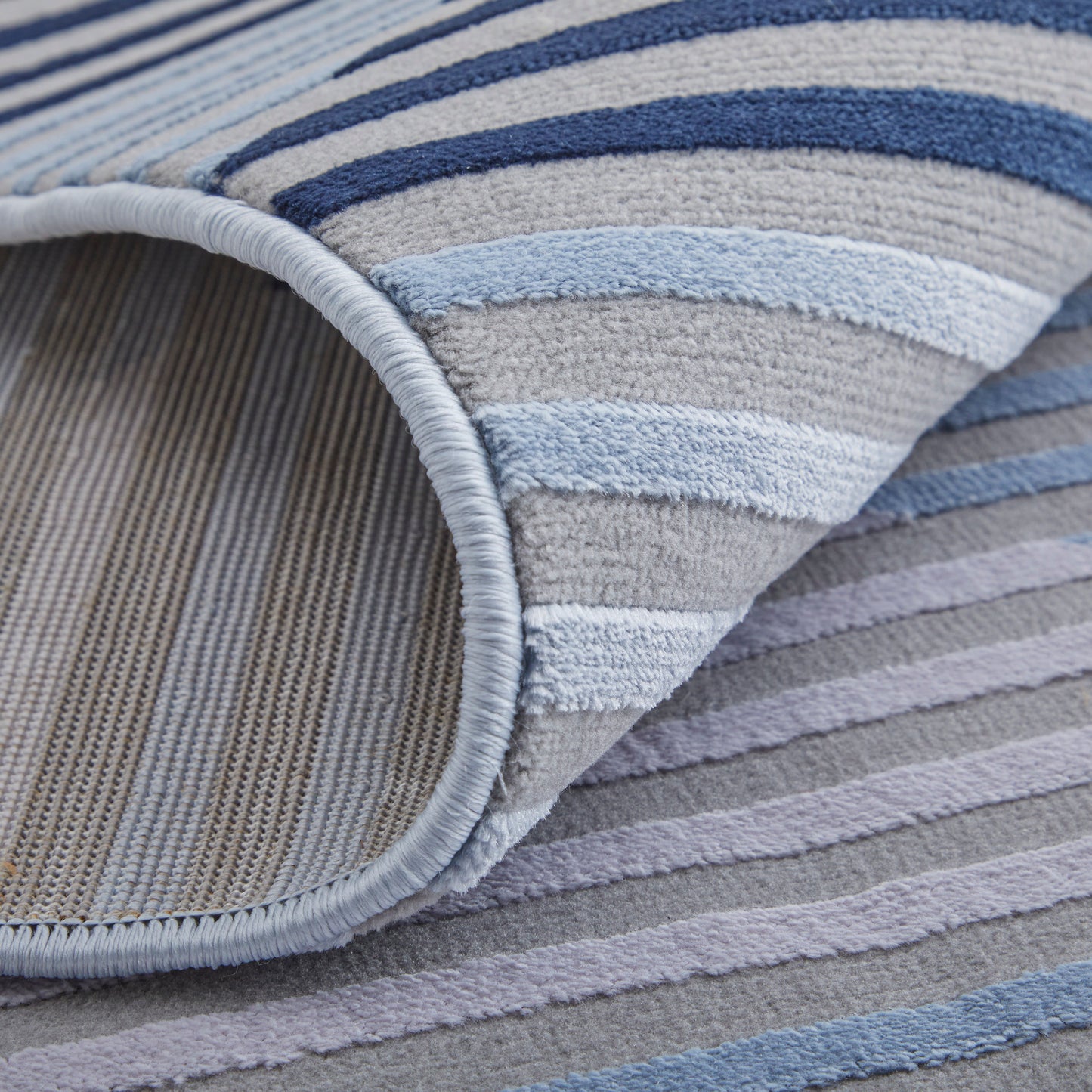 Marigold Modern/Mid-Century Modern/Industrial Geometric/Gradient & Ombre/Herringbone Blue/Gray/White - Feizy Rug