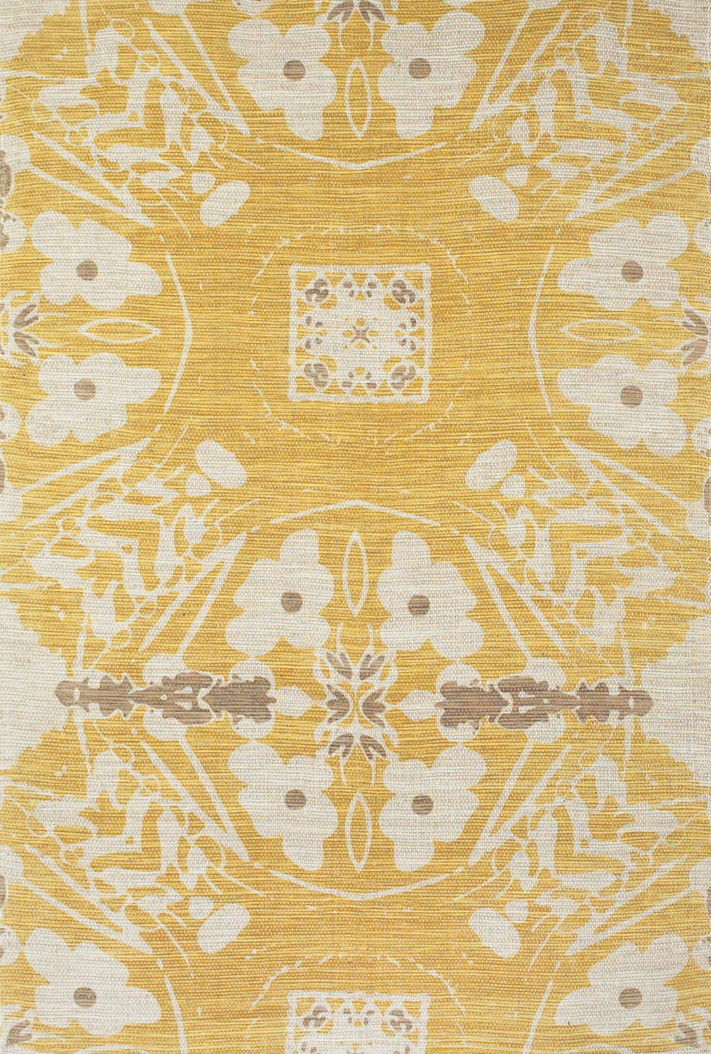 Coronado Modern/Casual/Bohemian & Eclectic Floral & Botanical/Medallion Yellow/Ivory/Taupe - Feizy Rug
