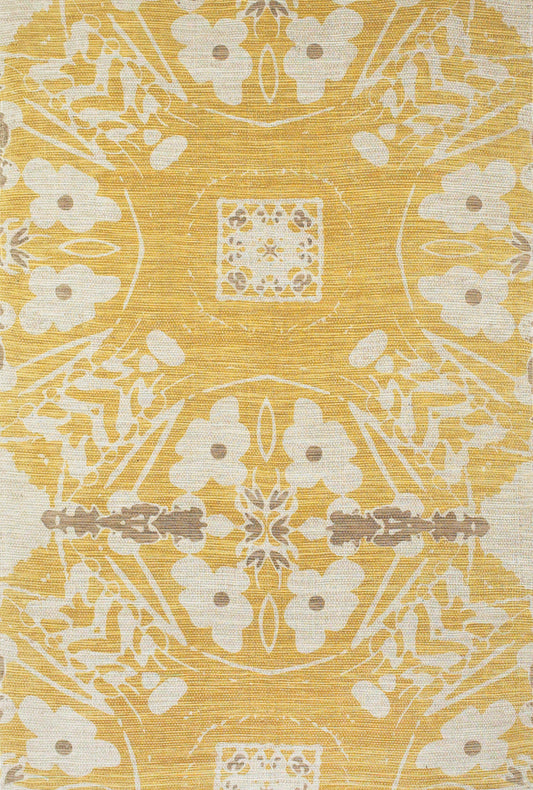Coronado Modern/Casual/Bohemian & Eclectic Floral & Botanical/Medallion Yellow/Ivory/Taupe - Feizy Rug