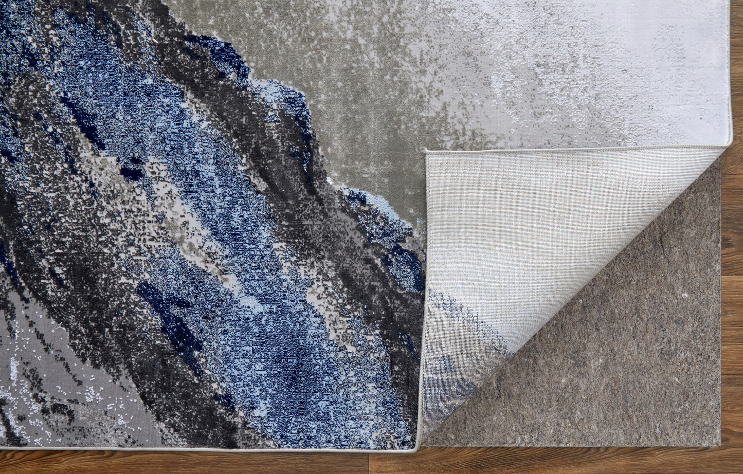Gaspar Modern/Industrial/Country Abstract/Watercolor Blue/Gray/White - Feizy Rug