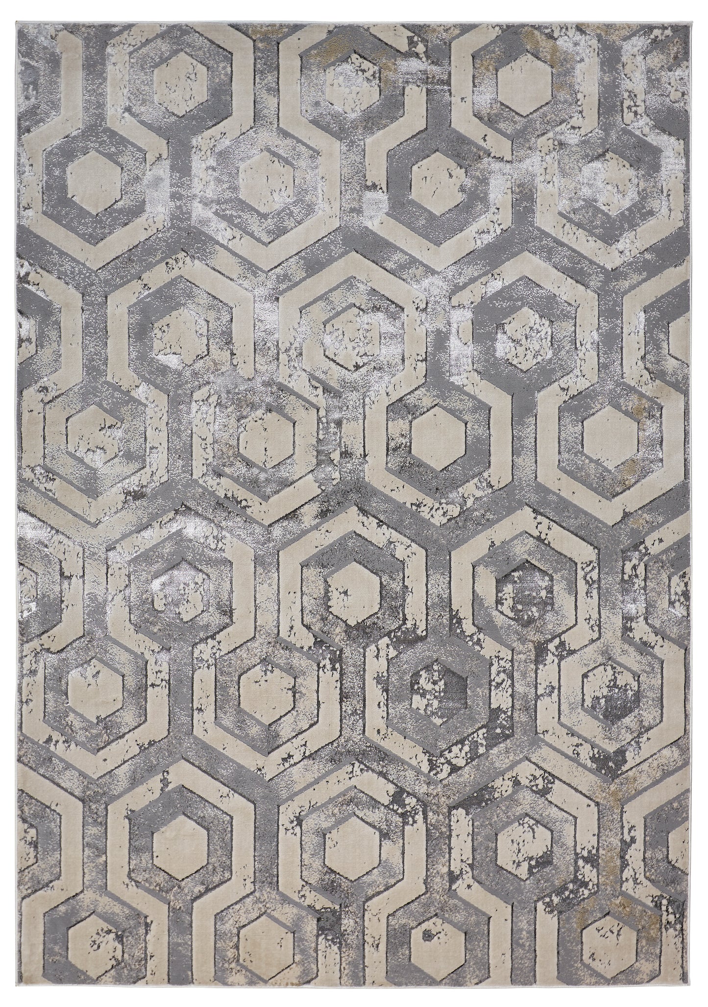 Micah Modern/Luxury & Glam/Industrial Gray/Taupe/Silver Accent Rug