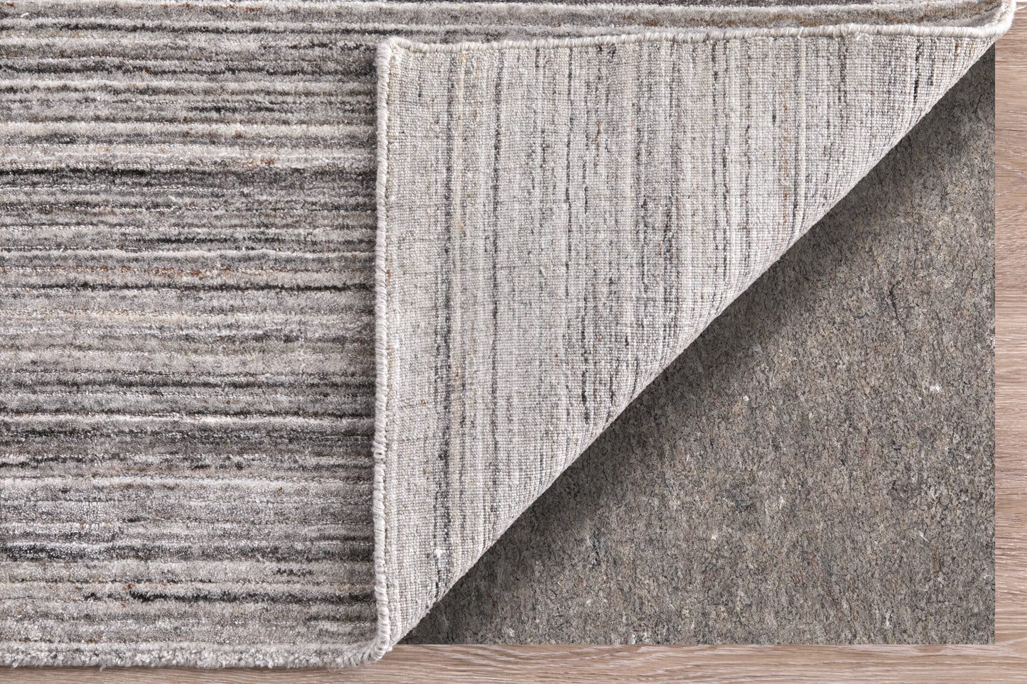 Lakewood Modern/Casual Solid/Distressed/Stripes Gray/Black/Brown - Feizy Rug