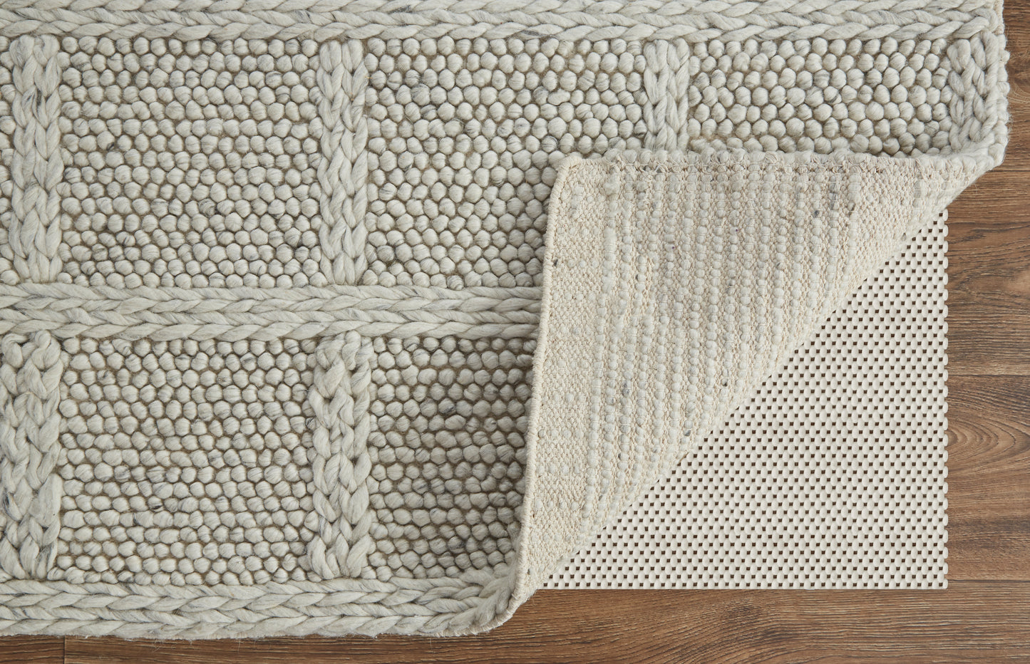 Berkeley Transitional/Casual/Scandinavian Solid/Geometric Ivory/Gray - Feizy Rug