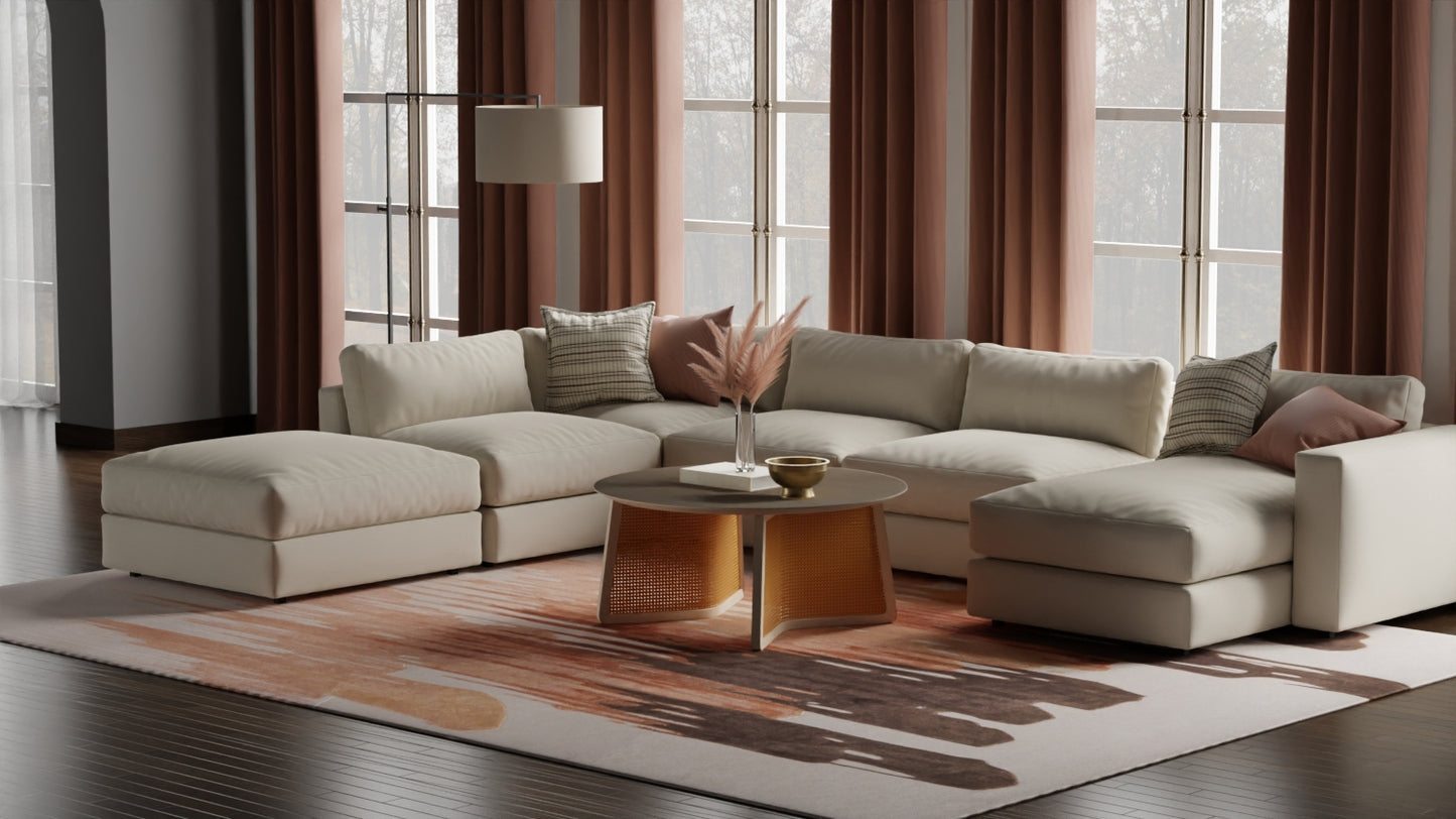 Anya Transitional/Industrial/Casual Abstract/Watercolor Red/Brown/Orange - Feizy Rug