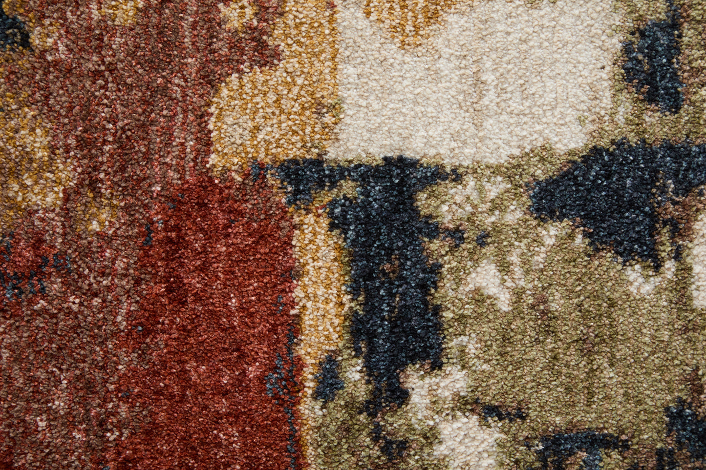 Pearson Modern/Industrial Abstract/Color Block/Distressed Blue/Red/Tan - Feizy Rug