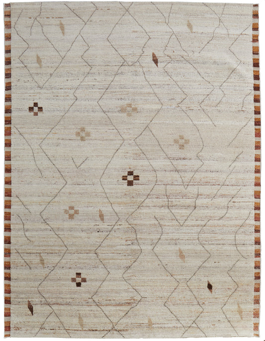 Kasbah Transitional/Casual/Bohemian & Eclectic Ivory/Tan/Orange Area Rug
