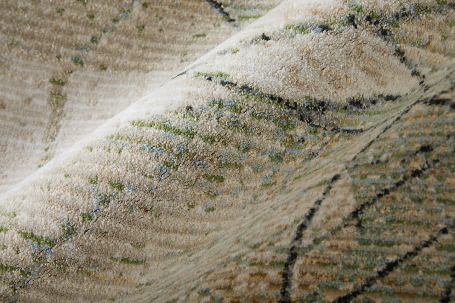 Sonora Modern/Industrial Abstract/Distressed/Floral & Botanical Green/Tan/Ivory - Feizy Rug