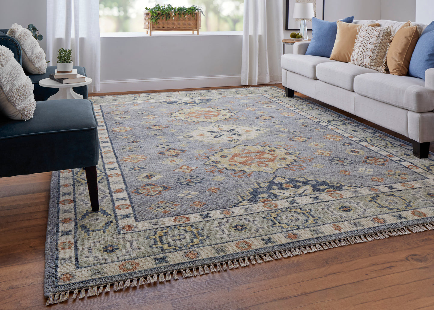 Fillmore Transitional/Bohemian & Eclectic/Craftsman Blue/Taupe/Gray Accent Rug