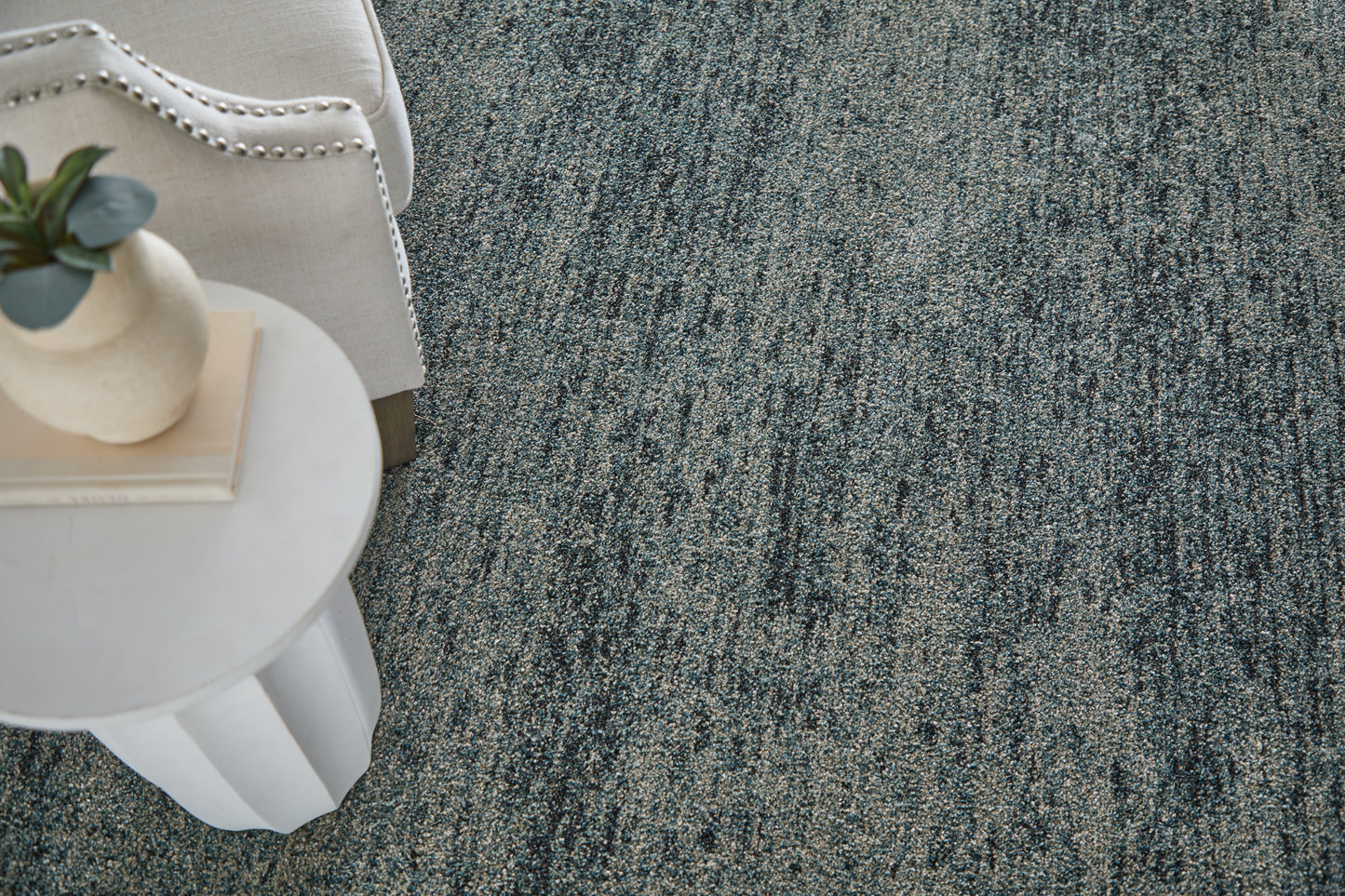 Jameson Modern/Bohemian & Eclectic Distressed/Abstract Gray/Black/Blue - Feizy Rug