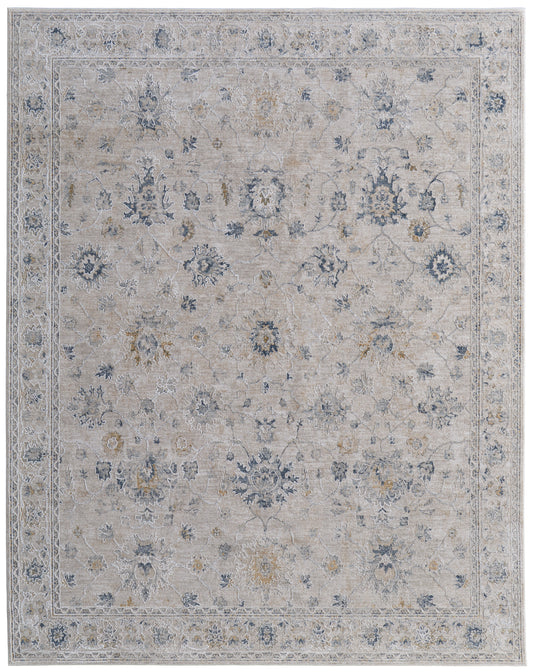 Pasha Transitional/Bohemian & Eclectic/Cottage Ivory/Taupe/Blue Accent Rug  Feizy Rugs Small Parcel,Feizy Rugs,Pasha,Ivory/Taupe/Blue,2' x 3',Accent Rug,Polyester,Transitional/Bohemian & Eclectic/Cottage,Turkey