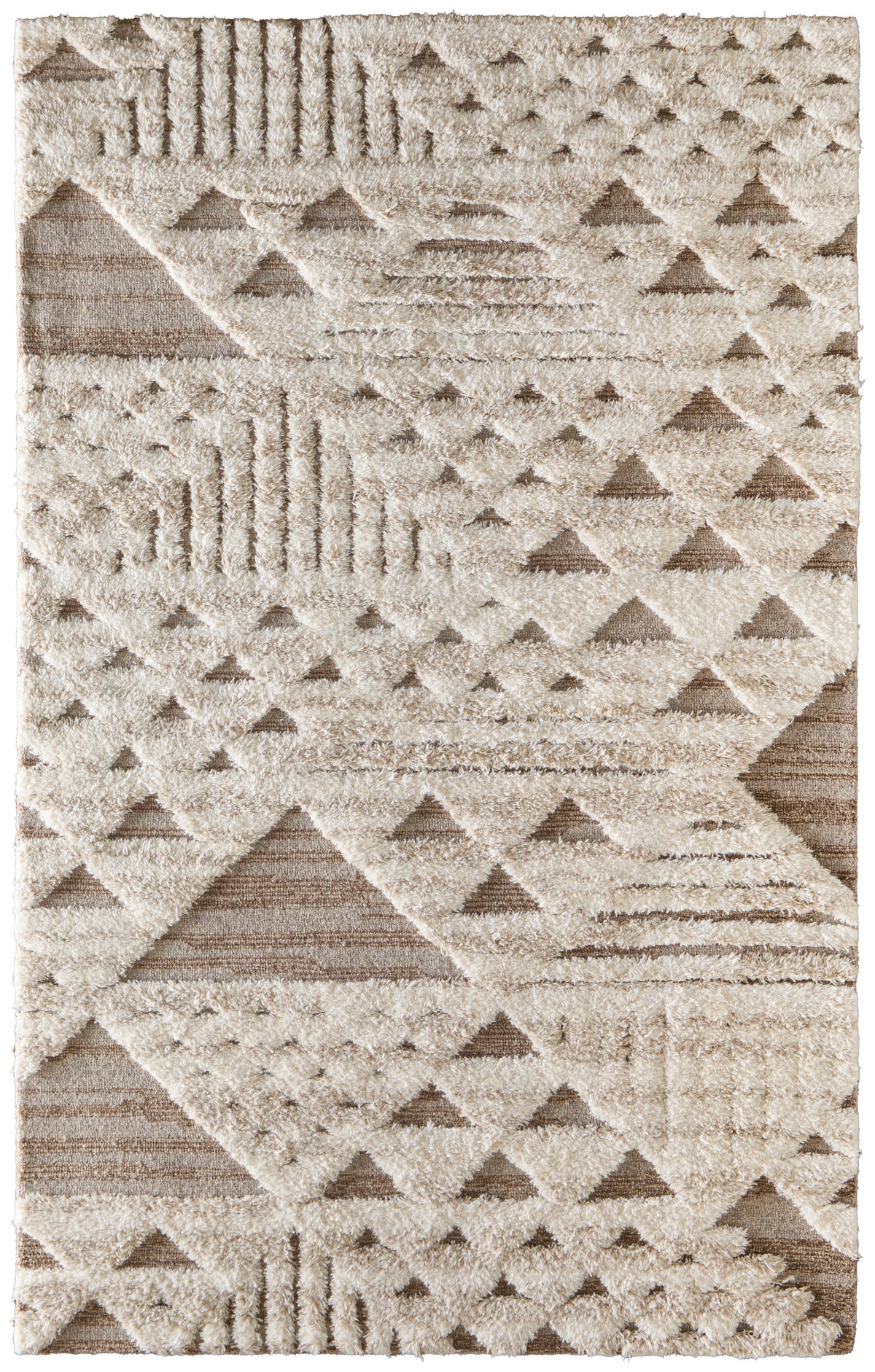 Anica Modern/Bohemian & Eclectic/Global Geometric/Abstract Ivory/Taupe/Gray - Feizy Rug