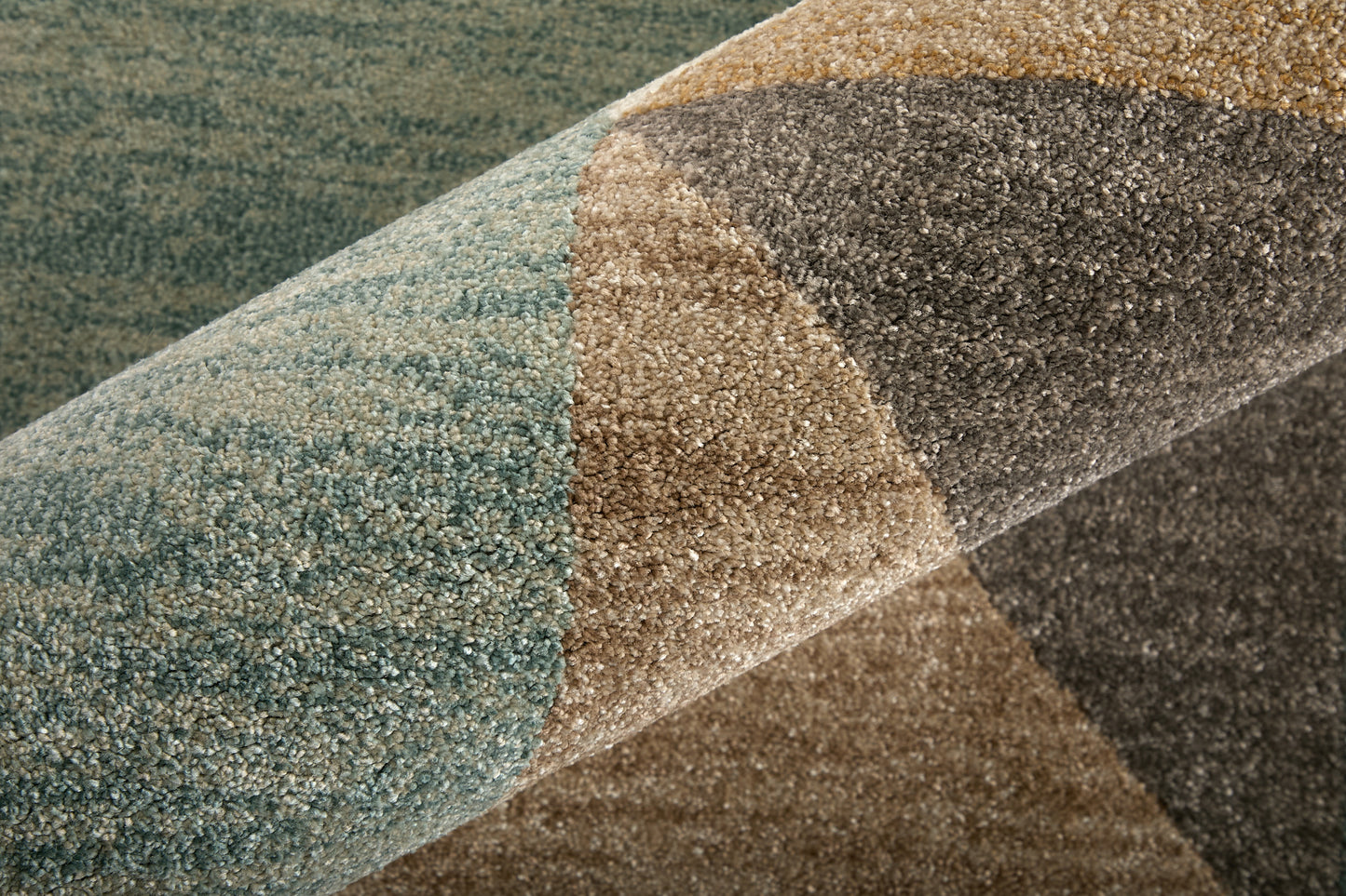 Eden Modern Color Block/Geometric Ivory/Brown/Blue - Feizy Rug