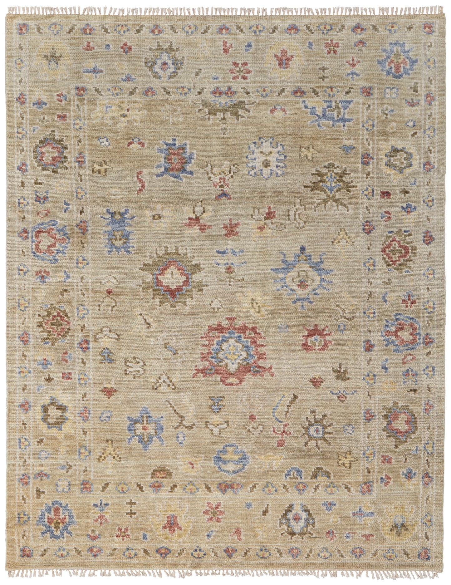 Fillmore Transitional/Bohemian & Eclectic/Craftsman Floral & Botanical/Bordered Brown/Tan/Blue - Feizy Rug