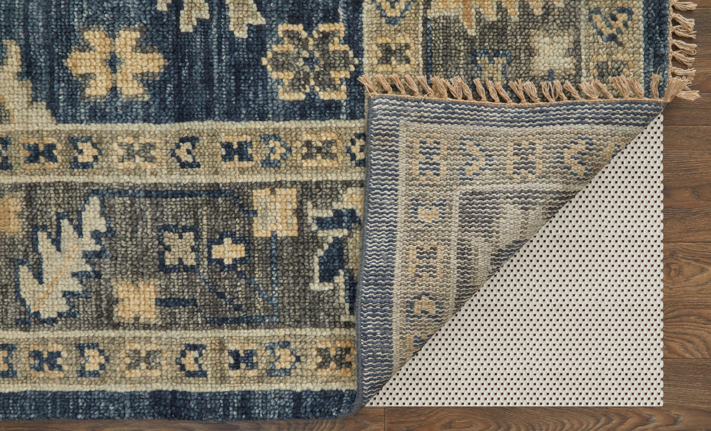 Fillmore Traditional/Classic Floral & Botanical/Bordered Blue/Gray - Feizy Rug