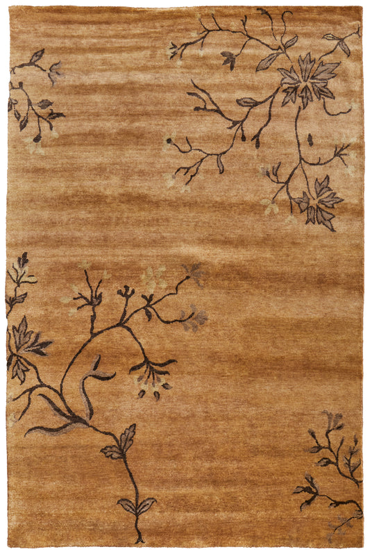 Cordonnet Transitional/Casual Floral & Botanical Brown/Orange - Feizy Rug